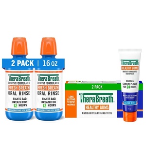 image:imageBundle of TheraBreath Healthy Gums Toothpaste 4 Oz 2Pack  TheraBreath ICY Mint Mouthwash AlcoholFree 16 oz Pack of 2Mouthwash Toothpaste