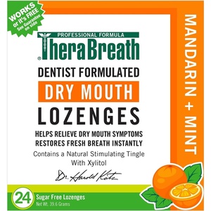 image:imageTheraBreath Dry Mouth Dentist Formulated SugarFree Lozenges Mandarin Mint 24 Count24 Count Pack of 1