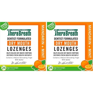 image:imageTheraBreath Dry Mouth Dentist Formulated SugarFree Lozenges Mandarin Mint 24 Count24 Count Pack of 2
