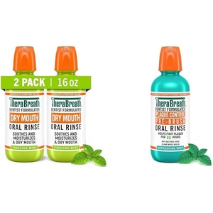 image:imageTheraBreath Dry Mouth Oral Rinse Tingling Mint Dentist Formulated 16 Fl Oz 2PackDry Mouth  Plaque Control Mouthwash