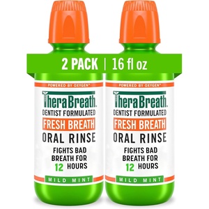 image:imageTheraBreath Fresh Breath Dentist Formulated Oral Rinse Icy Mint 3 Ounce Pack of 6Mild Mint