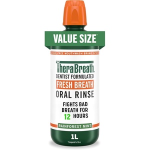 image:imageTheraBreath Fresh Breath Mouthwash Rainforest Mint 338 oz