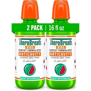 image:imageTheraBreath Kids Mouthwash with Fluoride Organic Wacky Watermelon Anticavity 16 fl oz 2 Pack32 Fl Oz Pack of 1